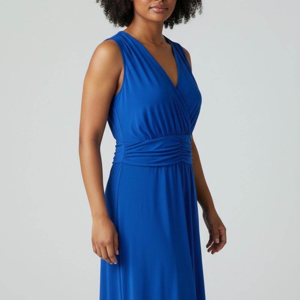 Evan Picone Women’s Sleeveless Royal Blue Midi Dress Size 16 - Picture 1 of 8